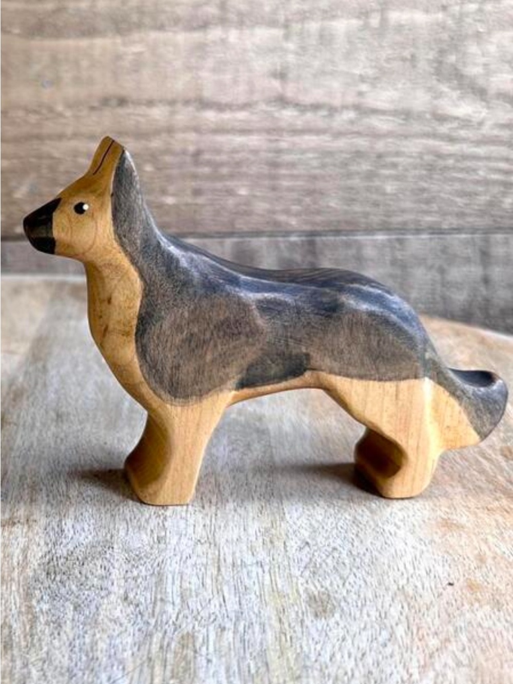 *RESERVED* Nom Handcrafted Wooden German Shepherd Toy (Old Ear Style) - Picture 2 of 2